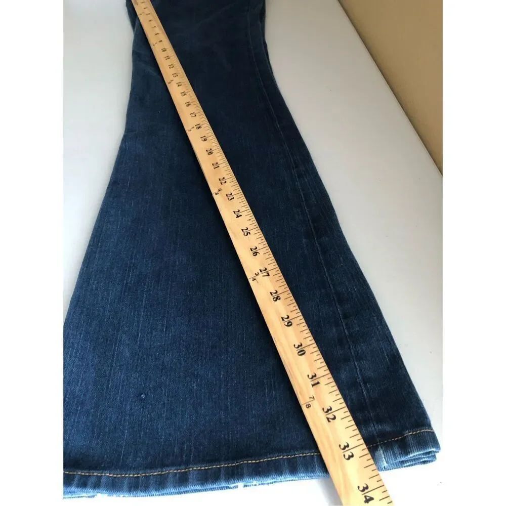 Bebe Flare Jeans Womens 28 Blue Stretch Denim High Waist USA - Picture 12 of 14